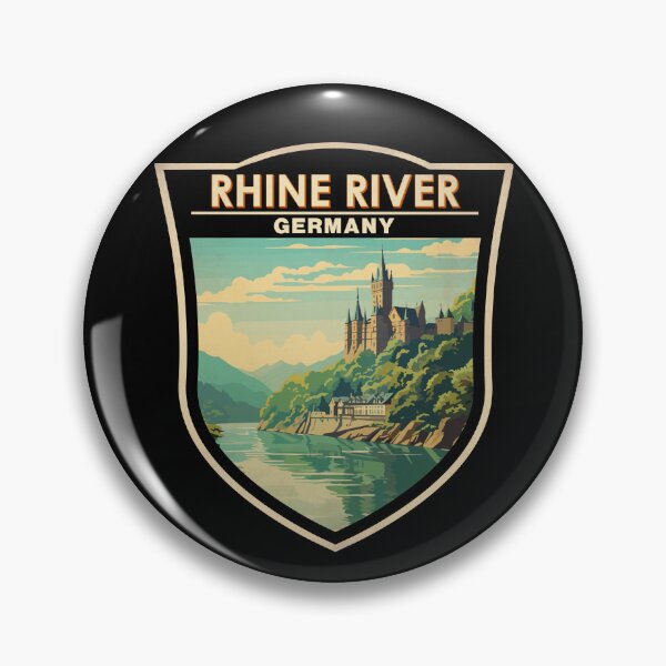 Item preview, Rhine River Germany Section Travel Art Badge designed and sold by KrisSidDesigns.