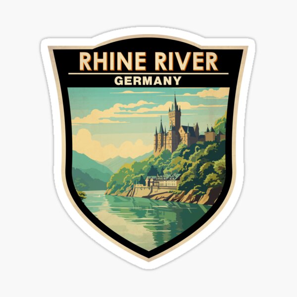 Item preview, Rhine River Germany Section Travel Art Badge designed and sold by KrisSidDesigns.