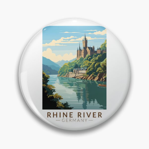 Item preview, Rhine River Germany Section Travel Art Vintage designed and sold by KrisSidDesigns.
