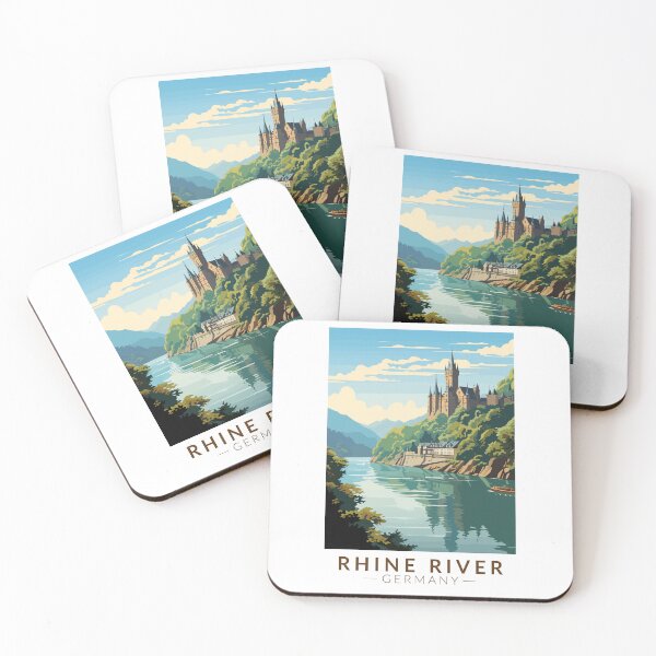 Item preview, Rhine River Germany Section Travel Art Vintage designed and sold by KrisSidDesigns.