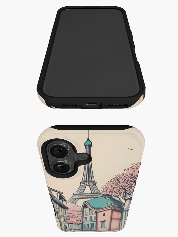 Thumbnail 3 of 4, iPhone Case, Old Traditional French house Chateaux Homes, minimalistic ink drawing designed and sold by Patricks-Art.