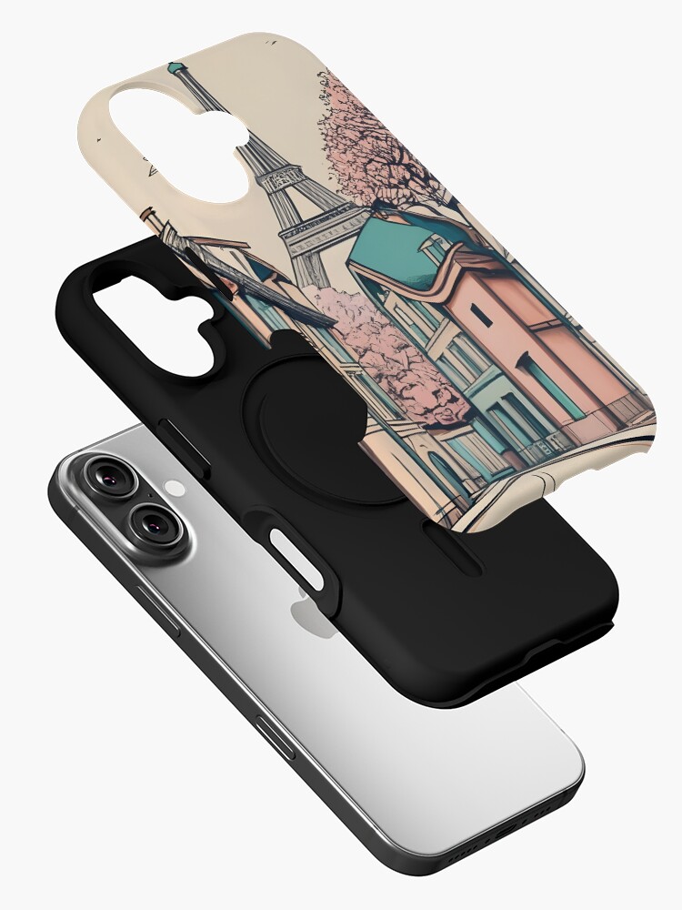 Thumbnail 2 of 4, iPhone Case, Old Traditional French house Chateaux Homes, minimalistic ink drawing designed and sold by Patricks-Art.
