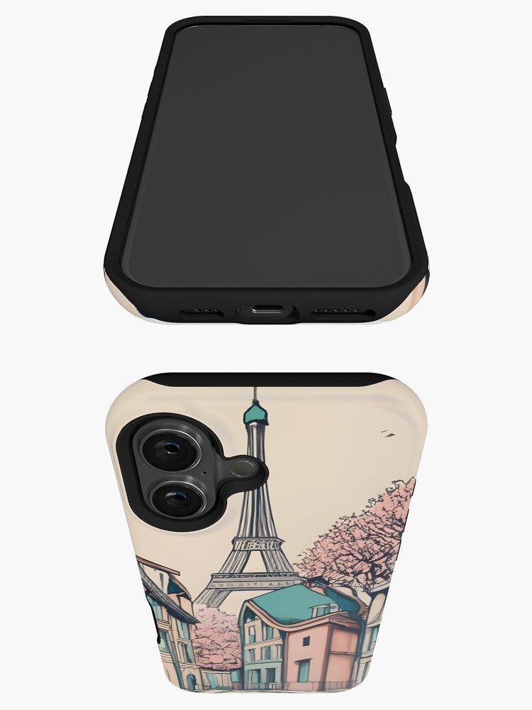 Thumbnail 3 of 4, iPhone Case, Old Traditional French house Chateaux Homes, minimalistic ink drawing designed and sold by Patricks-Art.