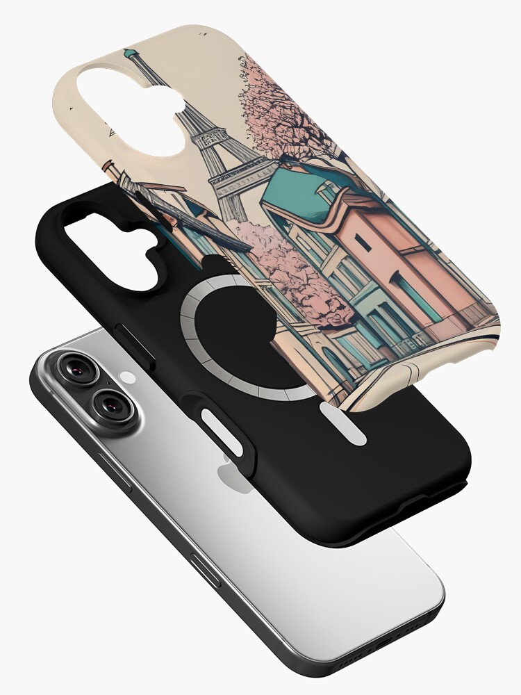 Thumbnail 2 of 4, iPhone Case, Old Traditional French house Chateaux Homes, minimalistic ink drawing designed and sold by Patricks-Art.