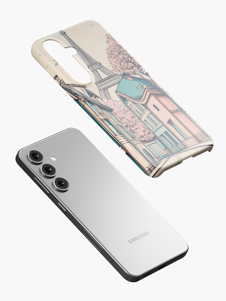 Thumbnail 2 of 4, Samsung Galaxy Phone Case, Old Traditional French house Chateaux Homes, minimalistic ink drawing designed and sold by Patricks-Art.