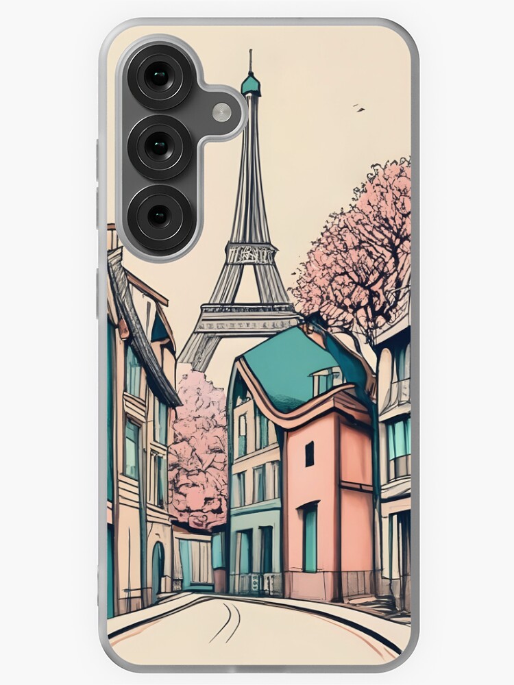 Thumbnail 1 of 4, Samsung Galaxy Phone Case, Old Traditional French house Chateaux Homes, minimalistic ink drawing designed and sold by Patricks-Art.