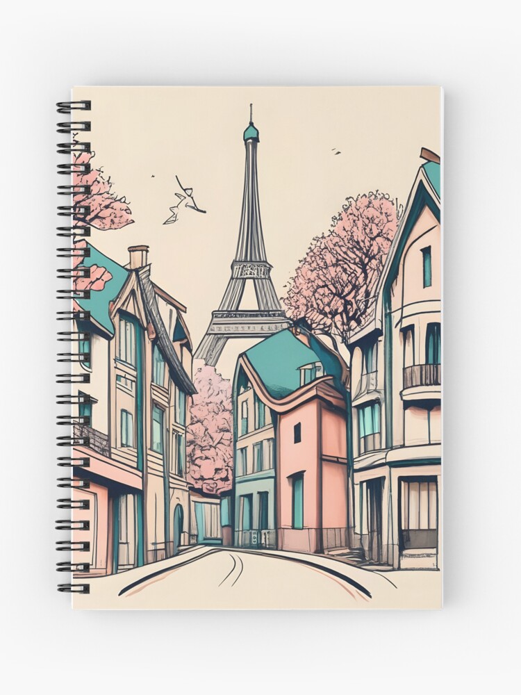 Thumbnail 1 of 3, Journal, Old Traditional French house Chateaux Homes, minimalistic ink drawing designed and sold by Patricks-Art.