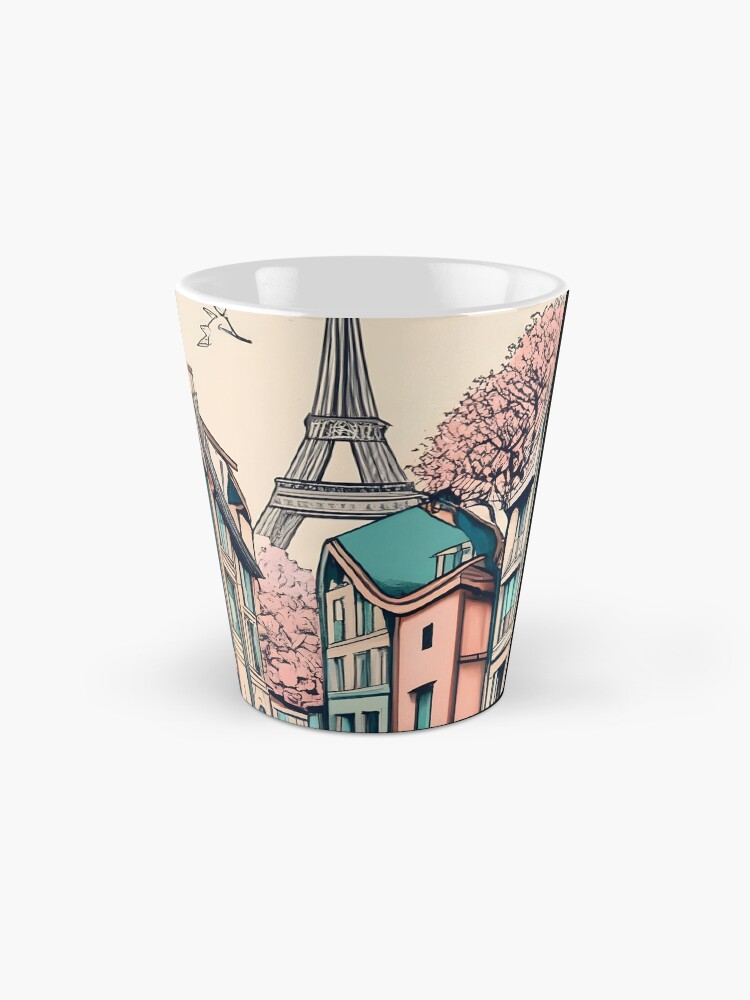 Thumbnail 2 of 4, Coffee Mug, Old Traditional French house Chateaux Homes, minimalistic ink drawing designed and sold by Patricks-Art.