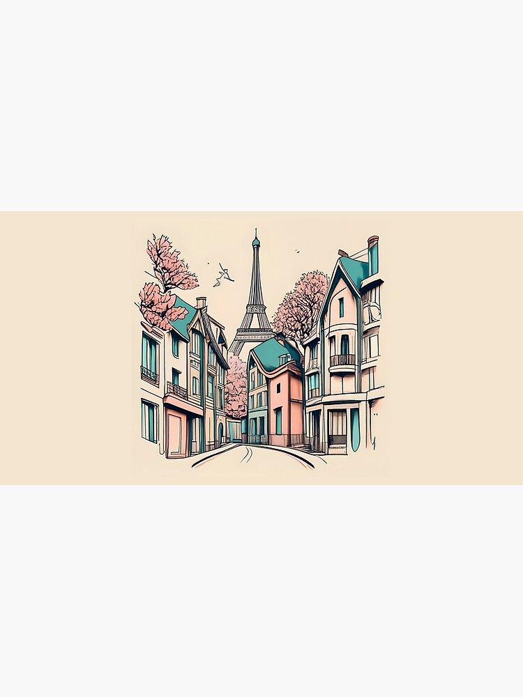 Thumbnail 5 of 5, Mouse Pad, Old Traditional French house Chateaux Homes, minimalistic ink drawing designed and sold by Patricks-Art.