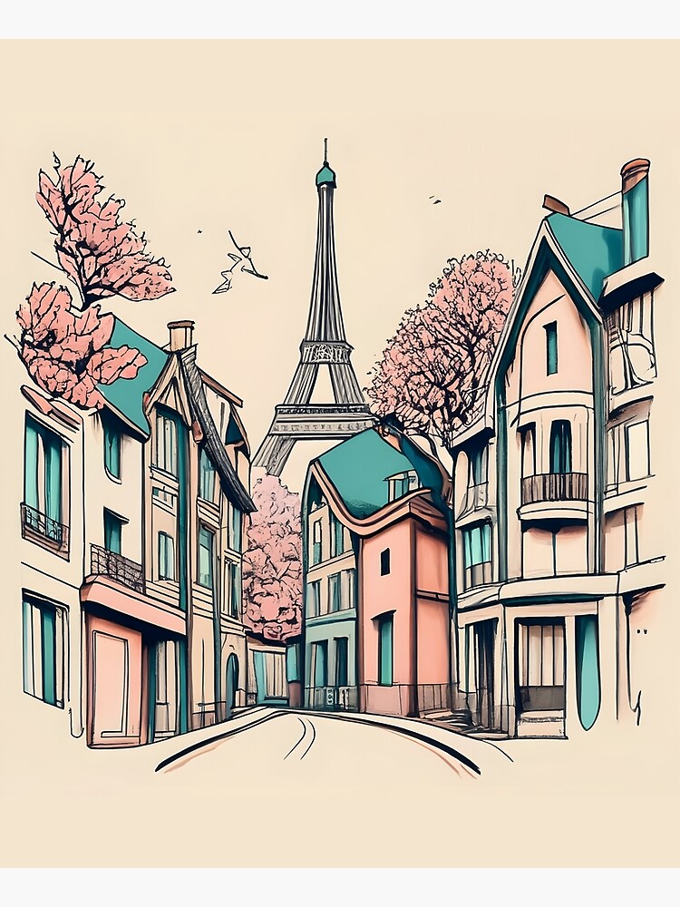 Thumbnail 6 of 6, Apron, Old Traditional French house Chateaux Homes, minimalistic ink drawing designed and sold by Patricks-Art.