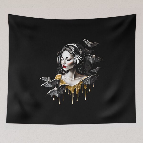 Item preview, HALLOWEEN WOMAN IN HEADPHONES 3 designed and sold by justyna-s28.
