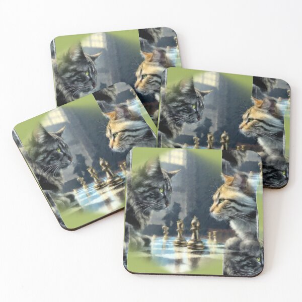 Item preview, Cats Play A Game of Chess designed and sold by kristalcurt.