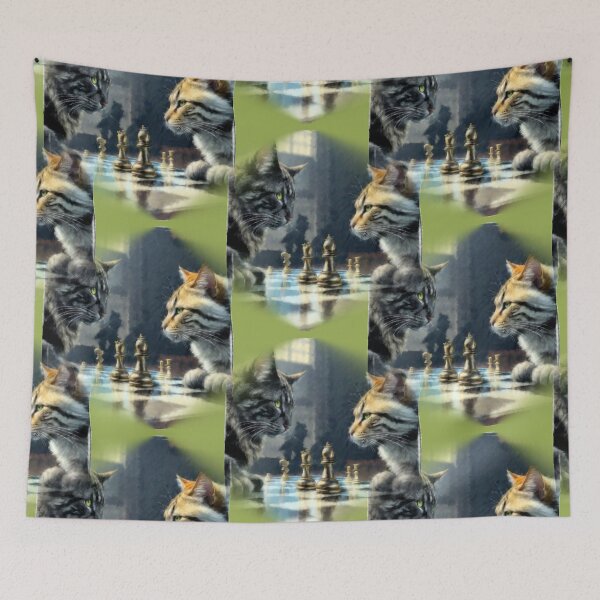 Item preview, Cats Play A Game of Chess designed and sold by kristalcurt.