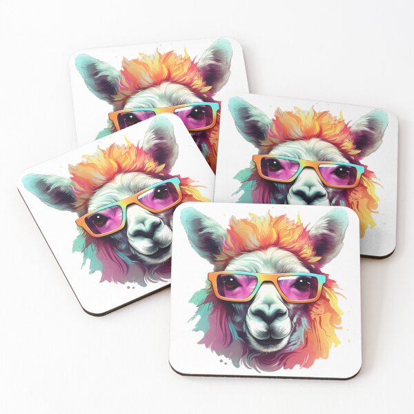 Item preview, Colorful liama in funny glasses designed and sold by Dreamtodream.