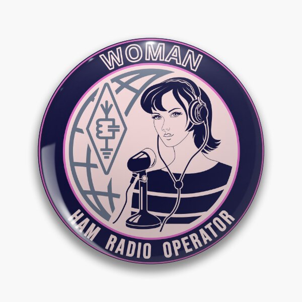 Item preview, Woman HAM Radio Operator - two rings dark navy bg designed and sold by tuzlay.