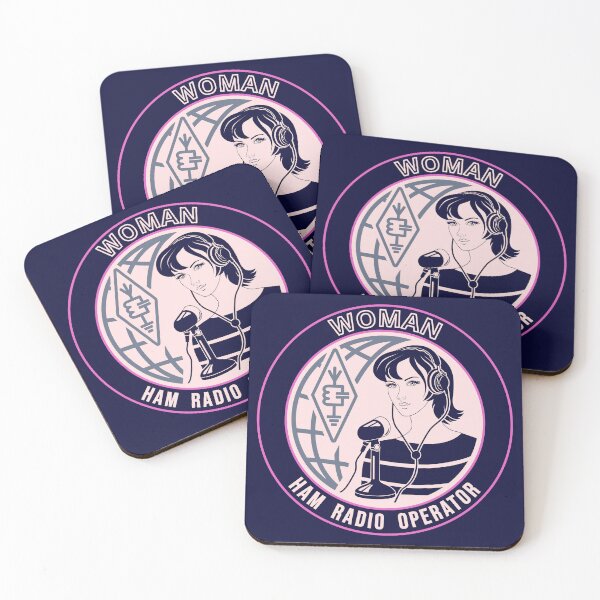 Item preview, Woman HAM Radio Operator - two rings dark navy bg designed and sold by tuzlay.