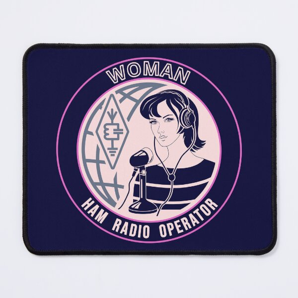 Item preview, Woman HAM Radio Operator - two rings dark navy bg designed and sold by tuzlay.