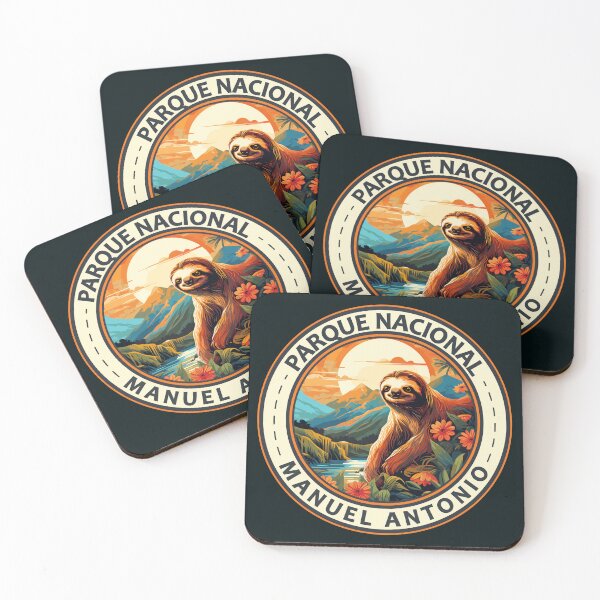 Item preview, Parque Nacional Manuel Antonio Sloth Travel Art Badge designed and sold by KrisSidDesigns.