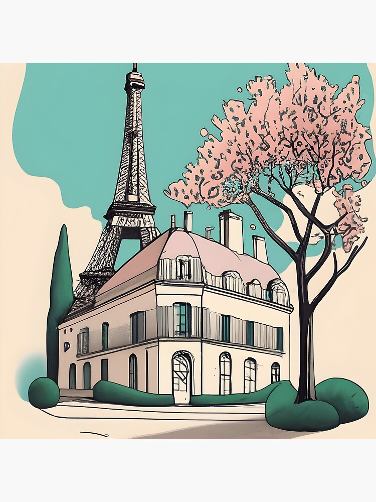 Thumbnail 3 of 3, Pin, Old Traditional French house Chateaux Homes Drawing designed and sold by Patricks-Art.