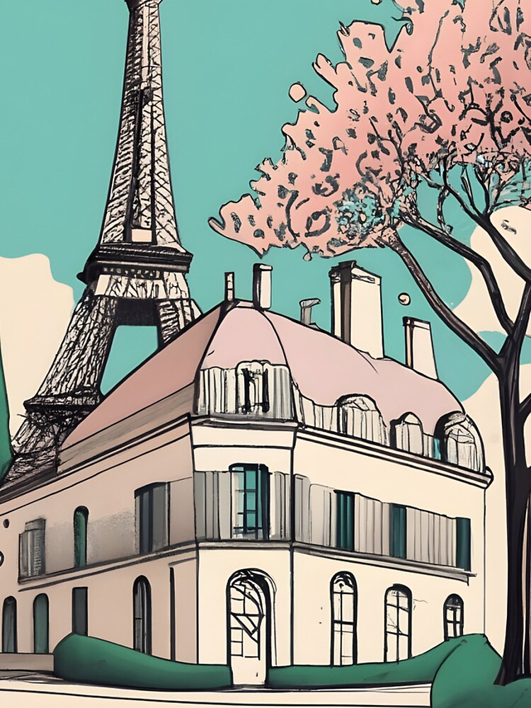 Thumbnail 4 of 4, iPhone Case, Old Traditional French house Chateaux Homes Drawing designed and sold by Patricks-Art.