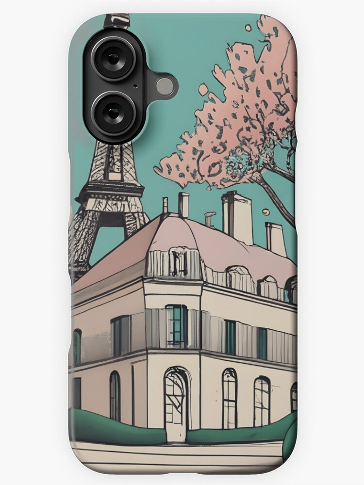 Thumbnail 1 of 4, iPhone Case, Old Traditional French house Chateaux Homes Drawing designed and sold by Patricks-Art.