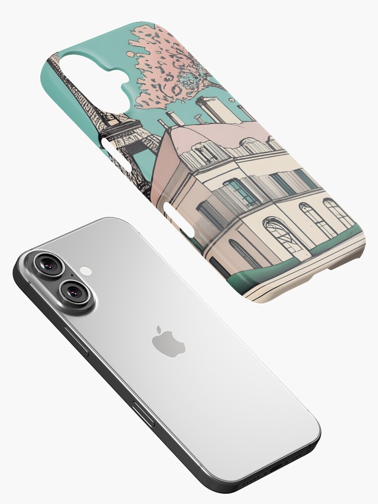 Thumbnail 2 of 4, iPhone Case, Old Traditional French house Chateaux Homes Drawing designed and sold by Patricks-Art.