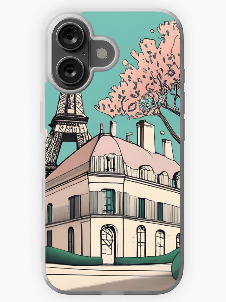 Thumbnail 1 of 5, iPhone Case, Old Traditional French house Chateaux Homes Drawing designed and sold by Patricks-Art.