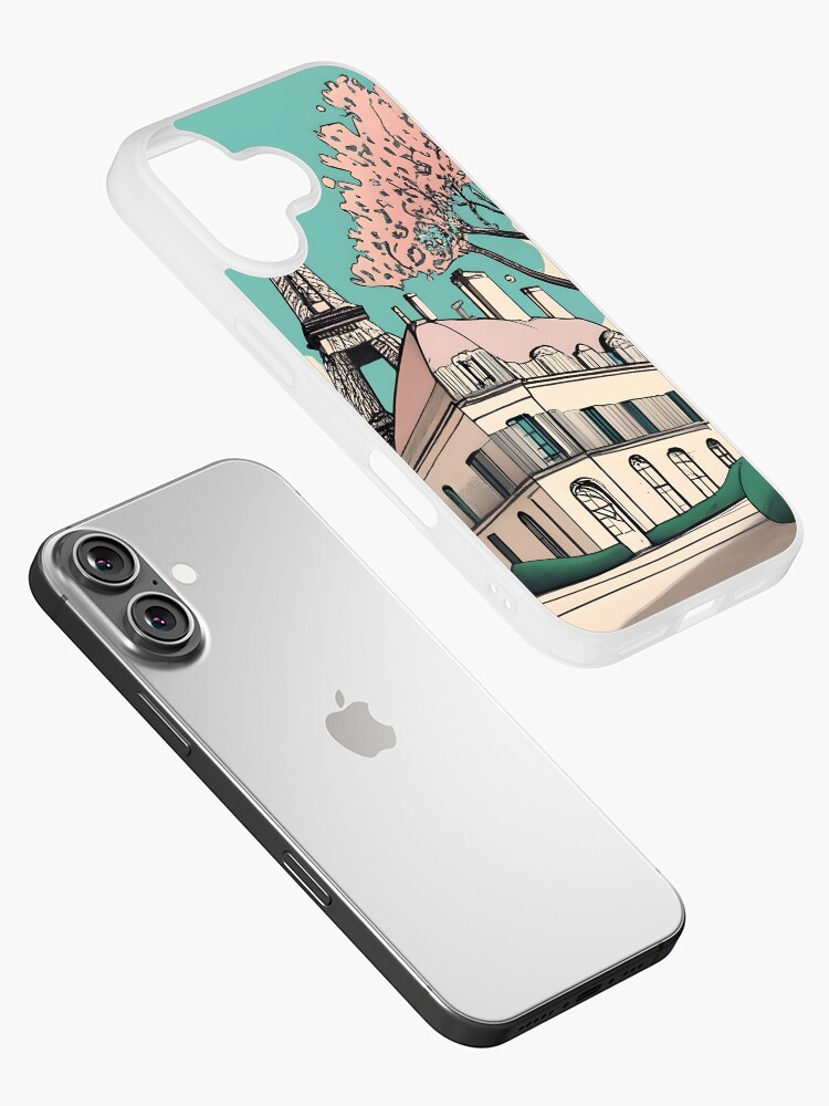 Thumbnail 2 of 5, iPhone Case, Old Traditional French house Chateaux Homes Drawing designed and sold by Patricks-Art.