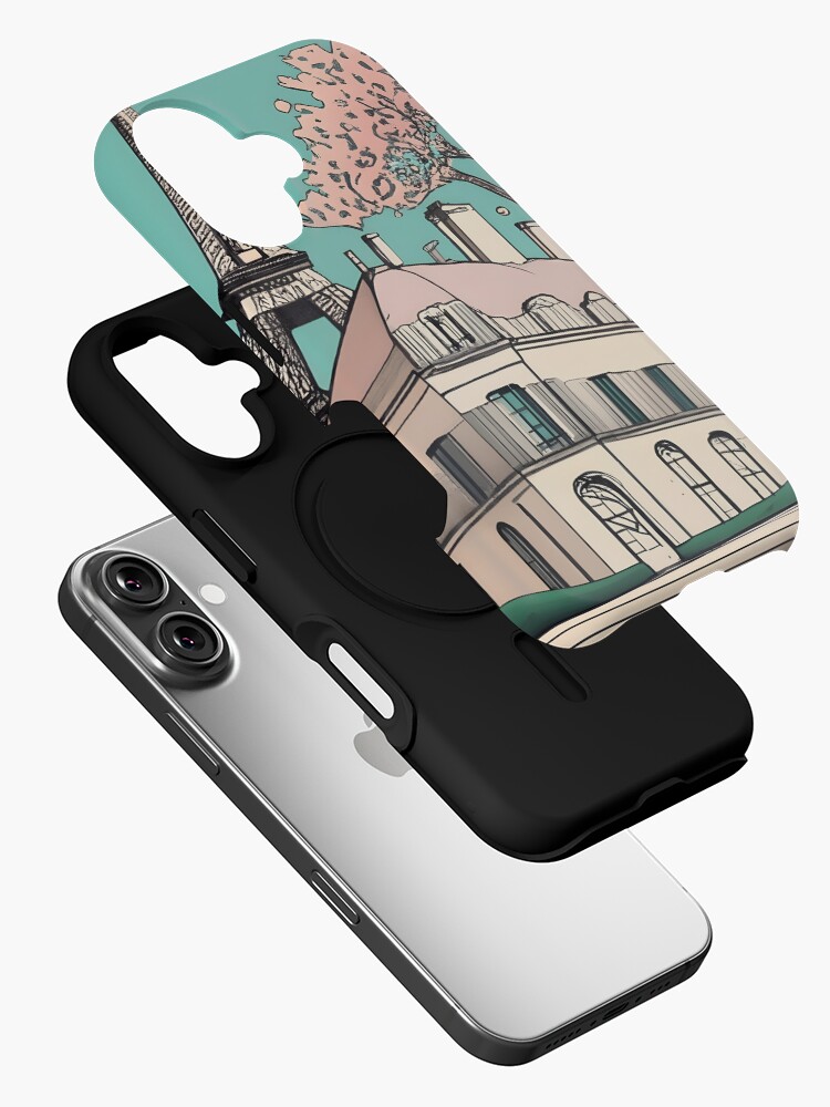 Thumbnail 2 of 4, iPhone Case, Old Traditional French house Chateaux Homes Drawing designed and sold by Patricks-Art.