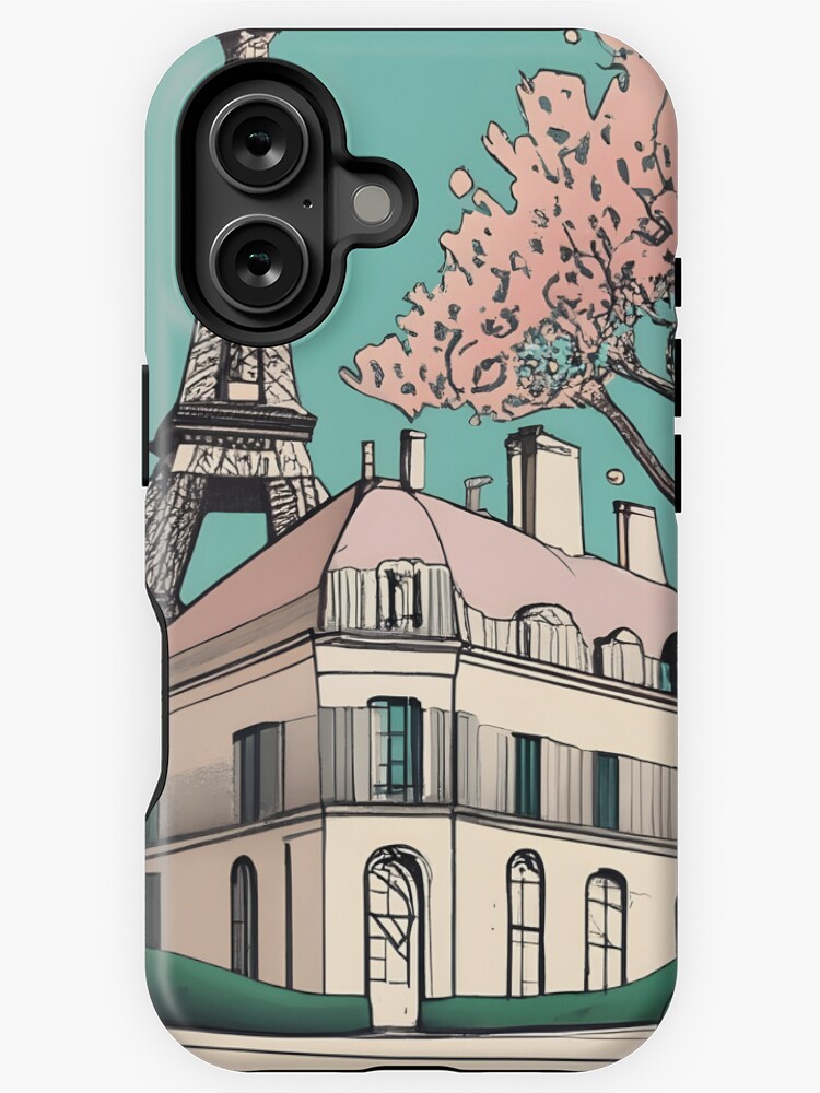 Thumbnail 1 of 4, iPhone Case, Old Traditional French house Chateaux Homes Drawing designed and sold by Patricks-Art.