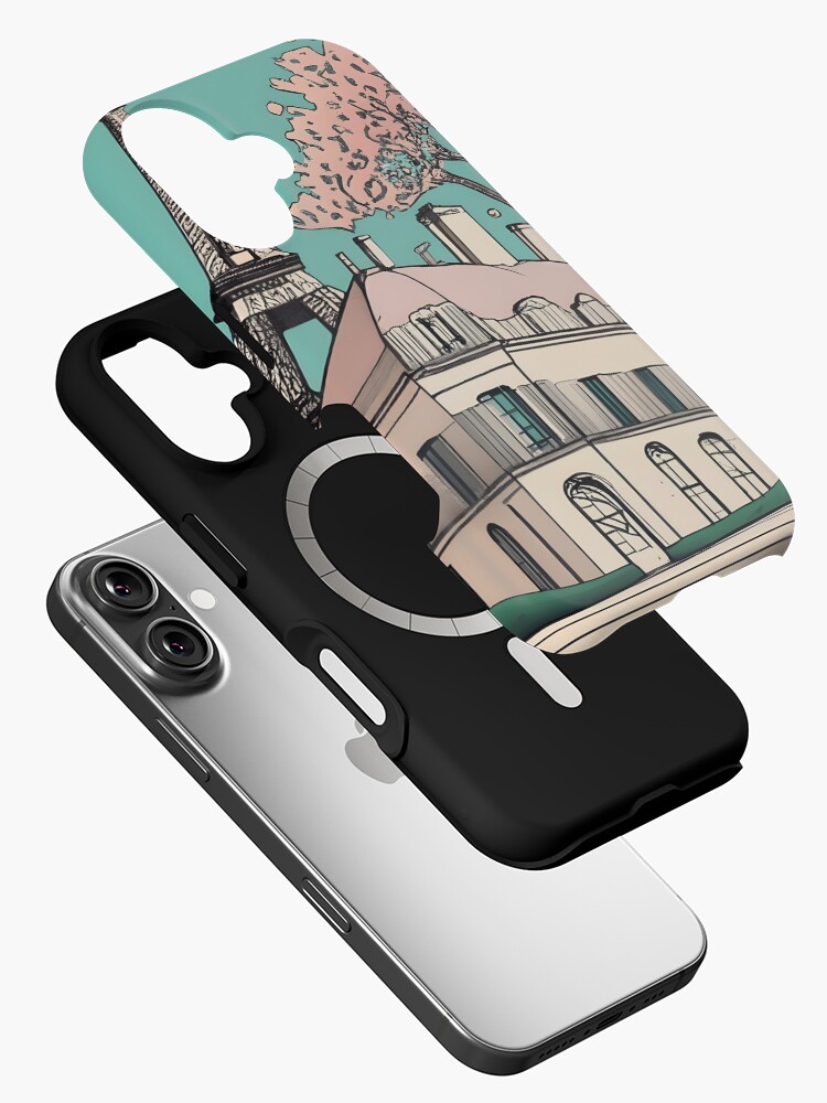 Thumbnail 2 of 4, iPhone Case, Old Traditional French house Chateaux Homes Drawing designed and sold by Patricks-Art.
