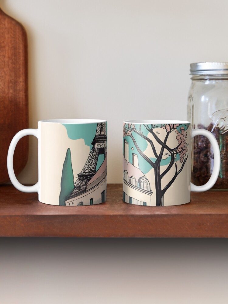 Thumbnail 2 of 6, Coffee Mug, Old Traditional French house Chateaux Homes Drawing designed and sold by Patricks-Art.