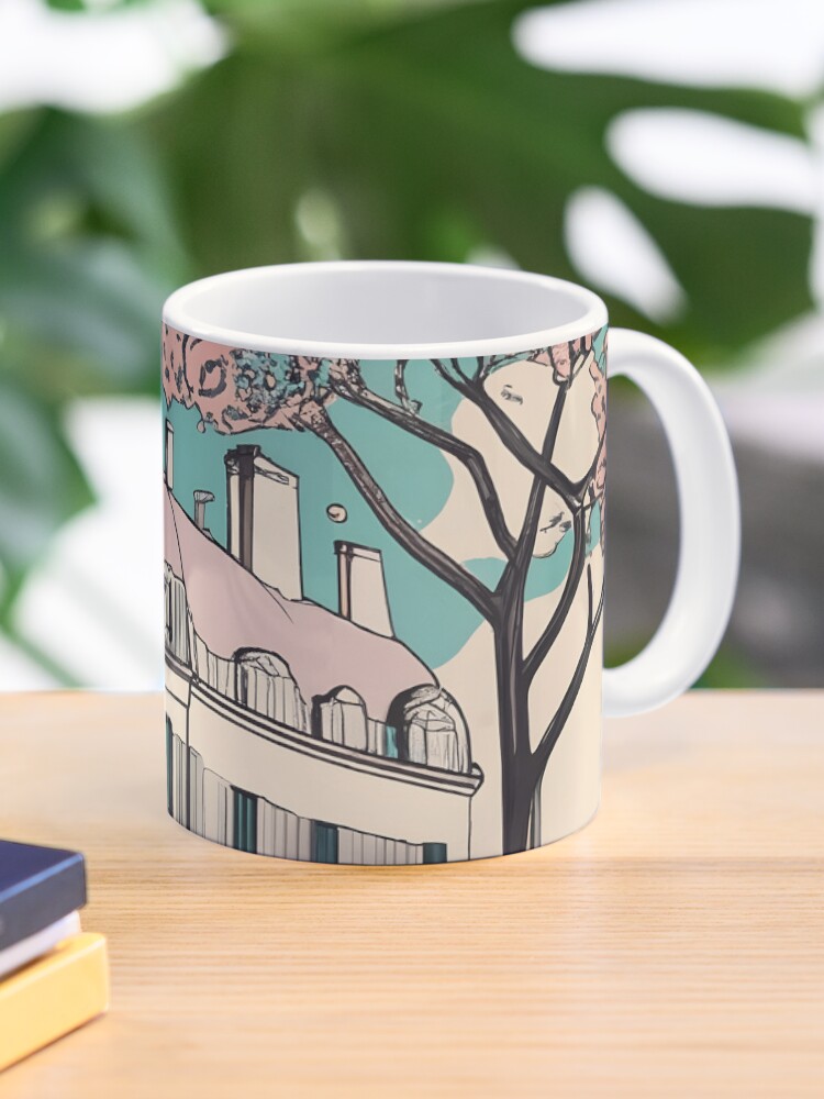Thumbnail 1 of 6, Coffee Mug, Old Traditional French house Chateaux Homes Drawing designed and sold by Patricks-Art.