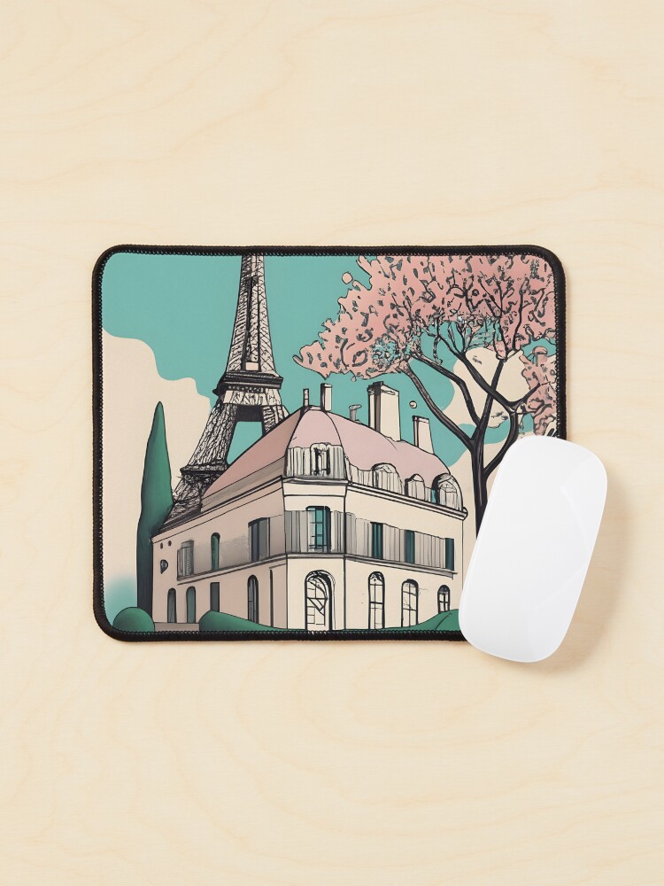 Thumbnail 1 of 5, Mouse Pad, Old Traditional French house Chateaux Homes Drawing designed and sold by Patricks-Art.