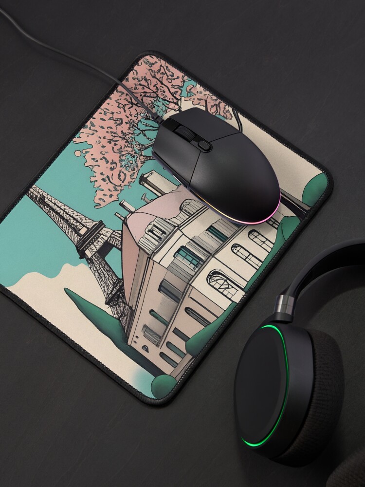 Thumbnail 4 of 5, Mouse Pad, Old Traditional French house Chateaux Homes Drawing designed and sold by Patricks-Art.