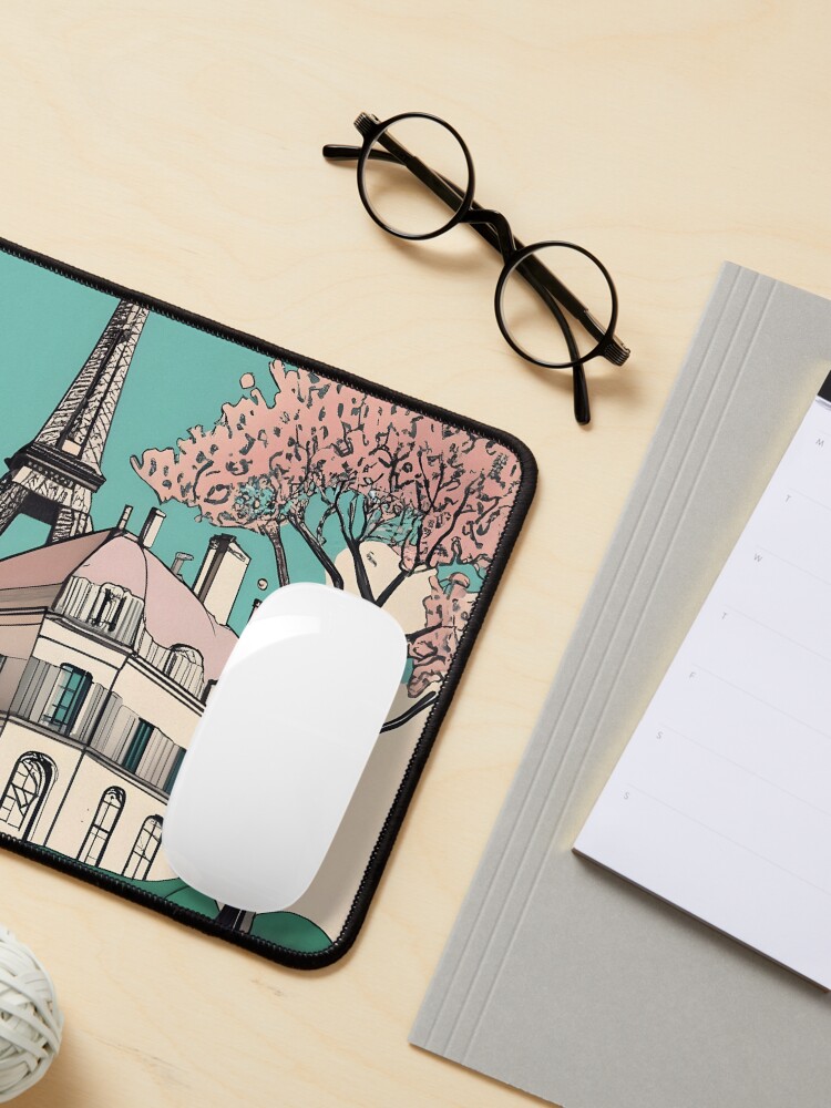 Thumbnail 3 of 5, Mouse Pad, Old Traditional French house Chateaux Homes Drawing designed and sold by Patricks-Art.