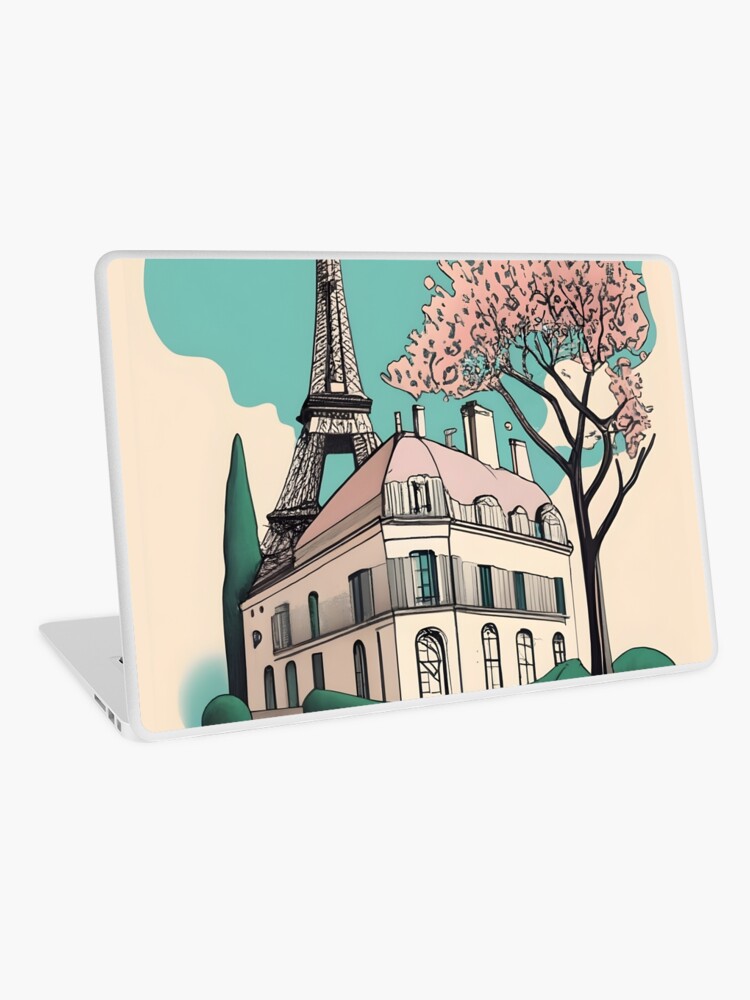 Thumbnail 1 of 2, Laptop Skin, Old Traditional French house Chateaux Homes Drawing designed and sold by Patricks-Art.