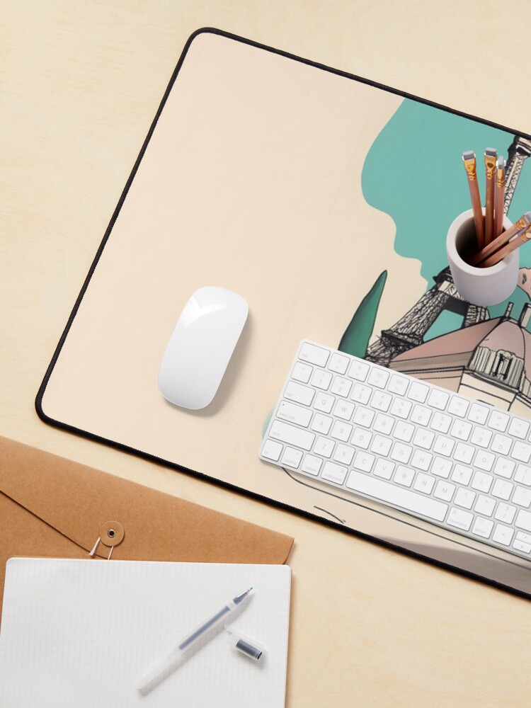 Thumbnail 3 of 5, Mouse Pad, Old Traditional French house Chateaux Homes Drawing designed and sold by Patricks-Art.
