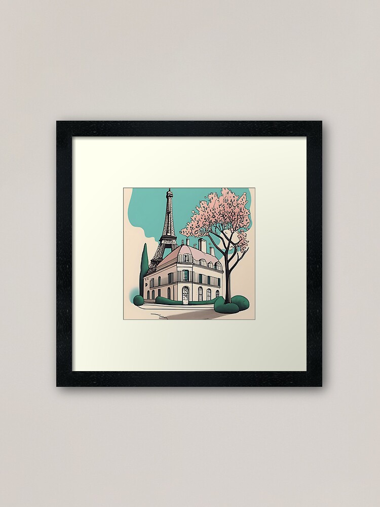 Thumbnail 1 of 7, Framed Art Print, Old Traditional French house Chateaux Homes Drawing designed and sold by Patricks-Art.