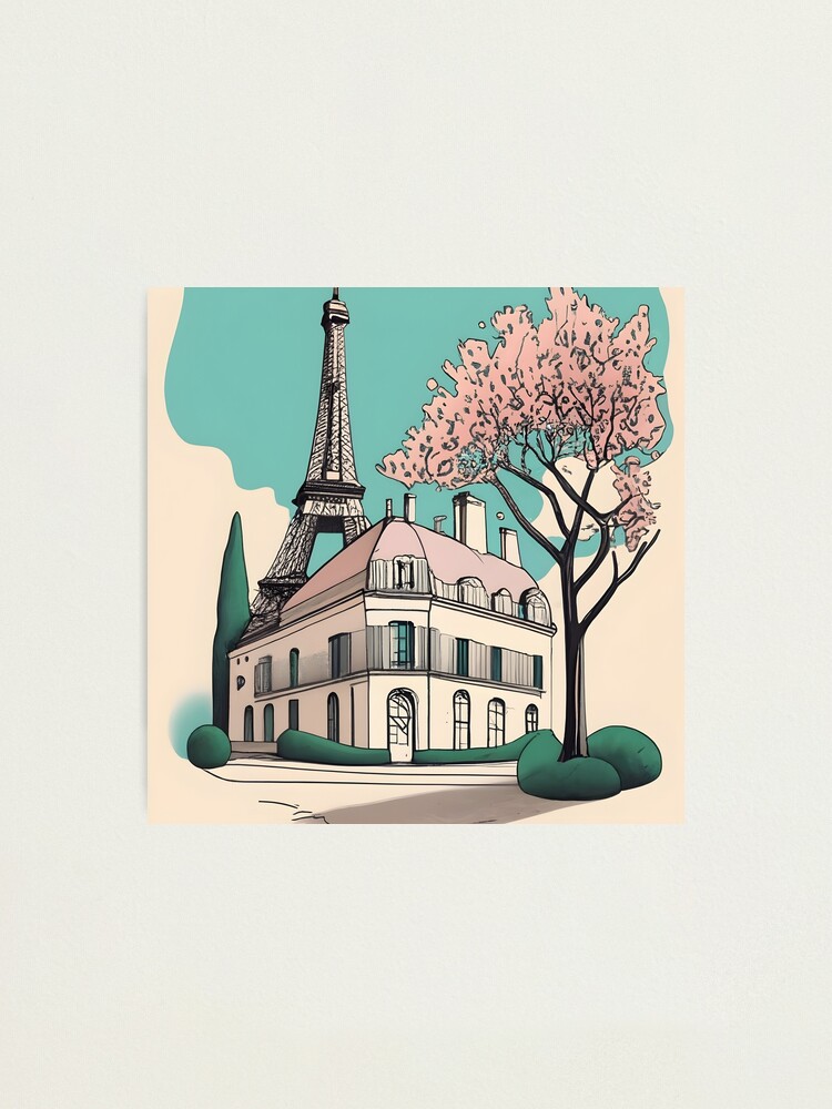 Thumbnail 1 of 3, Photographic Print, Old Traditional French house Chateaux Homes Drawing designed and sold by Patricks-Art.
