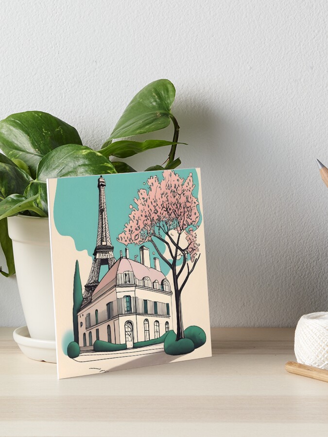 Thumbnail 1 of 2, Art Board Print, Old Traditional French house Chateaux Homes Drawing designed and sold by Patricks-Art.
