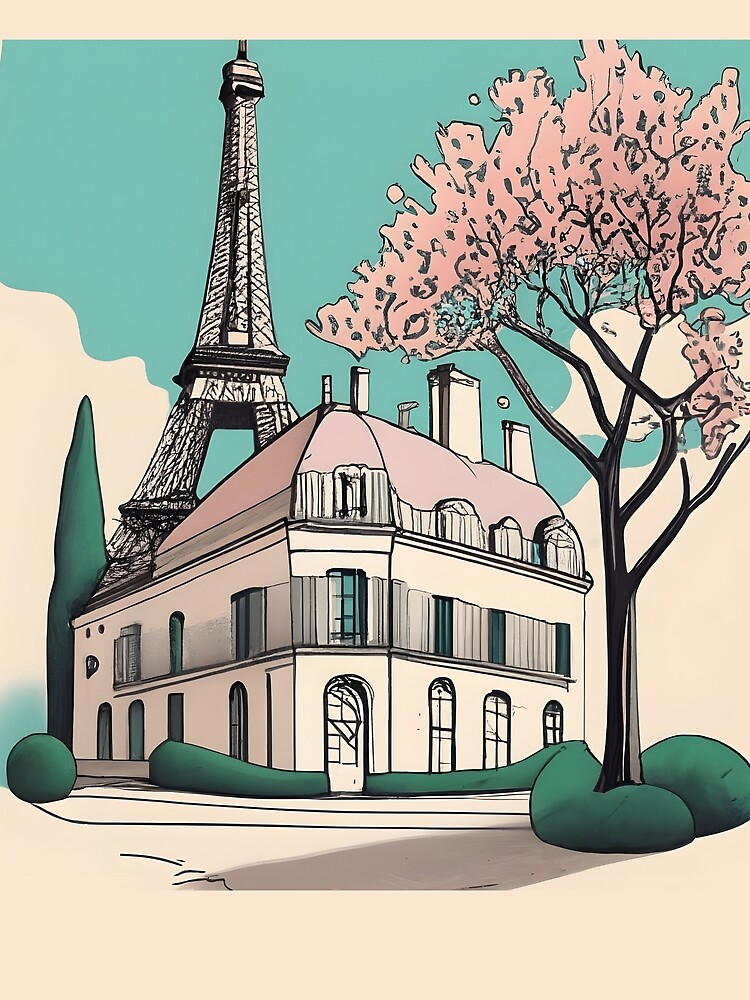 Thumbnail 5 of 5, Graphic T-Shirt, Old Traditional French house Chateaux Homes Drawing designed and sold by Patricks-Art.