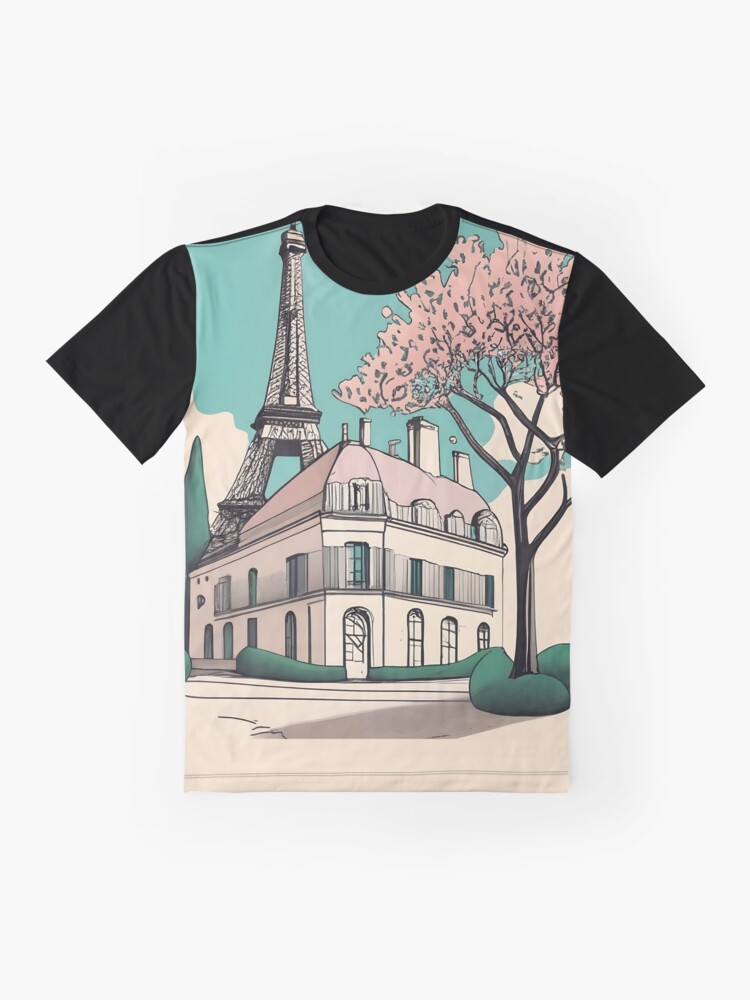 Thumbnail 4 of 5, Graphic T-Shirt, Old Traditional French house Chateaux Homes Drawing designed and sold by Patricks-Art.