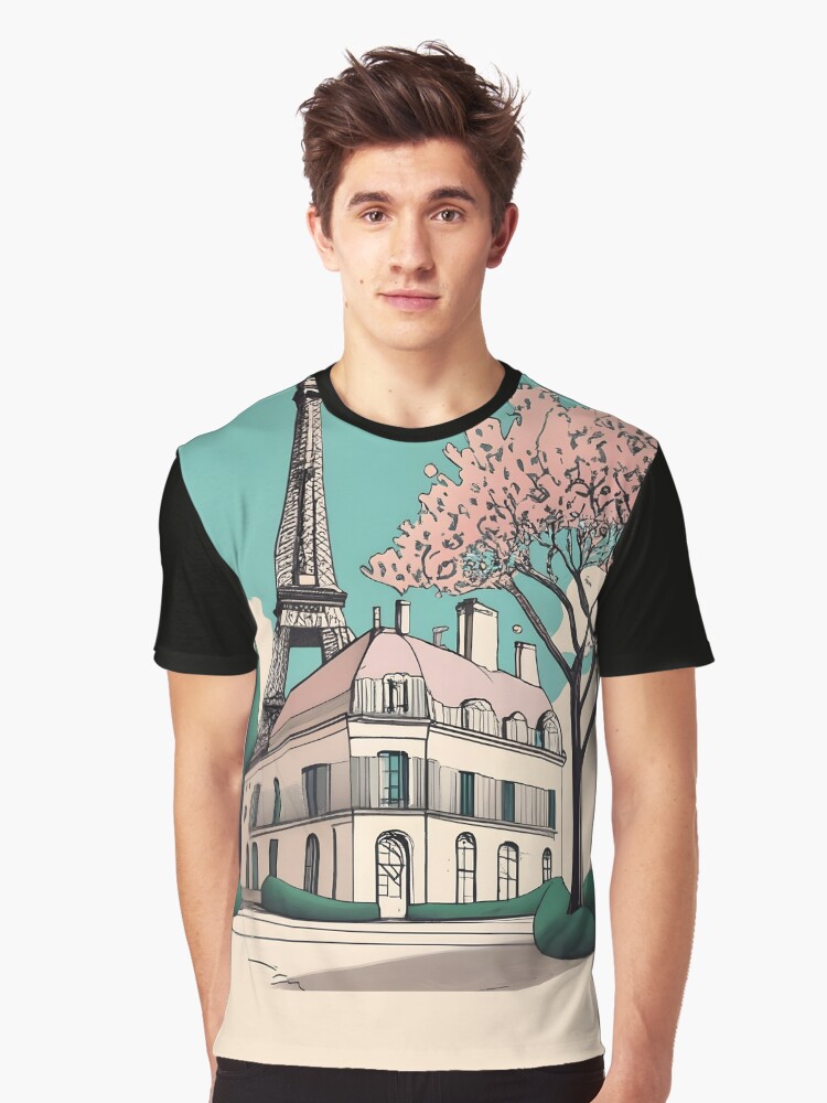 Thumbnail 1 of 5, Graphic T-Shirt, Old Traditional French house Chateaux Homes Drawing designed and sold by Patricks-Art.