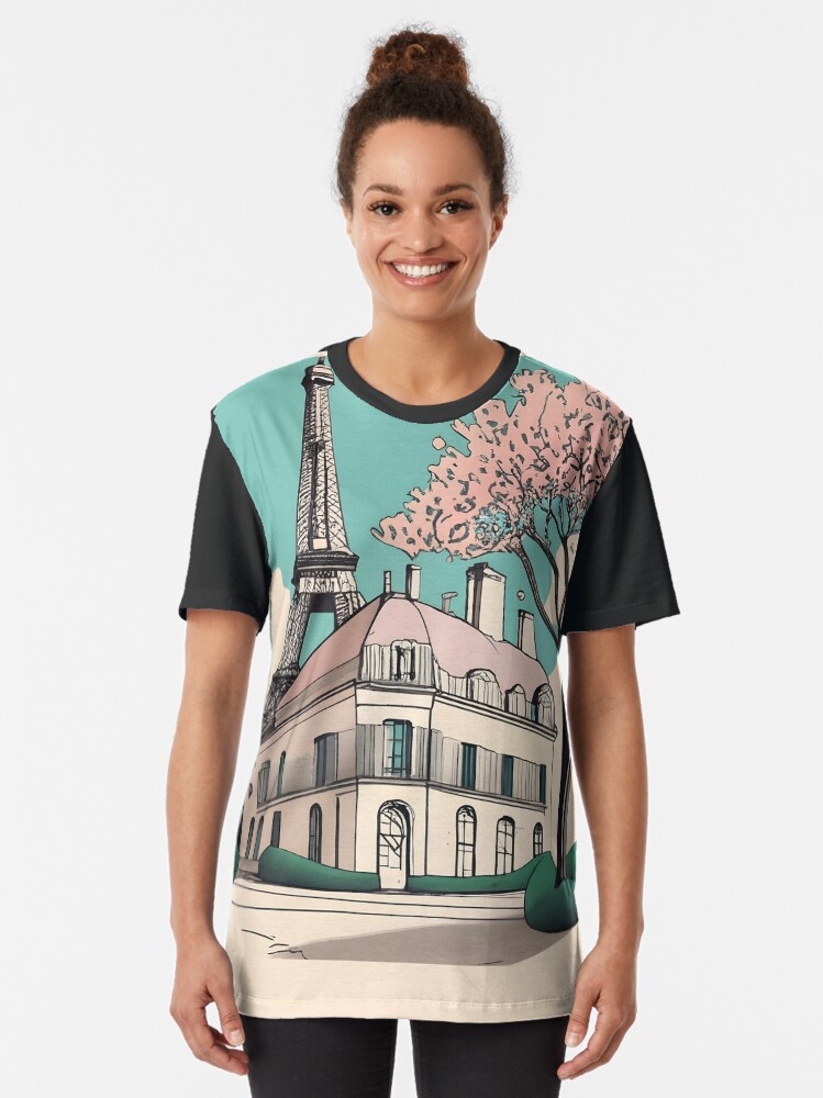 Thumbnail 2 of 5, Graphic T-Shirt, Old Traditional French house Chateaux Homes Drawing designed and sold by Patricks-Art.