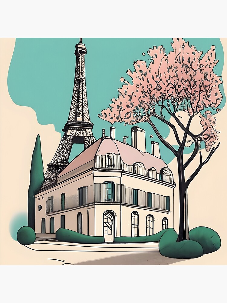 Thumbnail 2 of 2, Tote Bag, Old Traditional French house Chateaux Homes Drawing designed and sold by Patricks-Art.