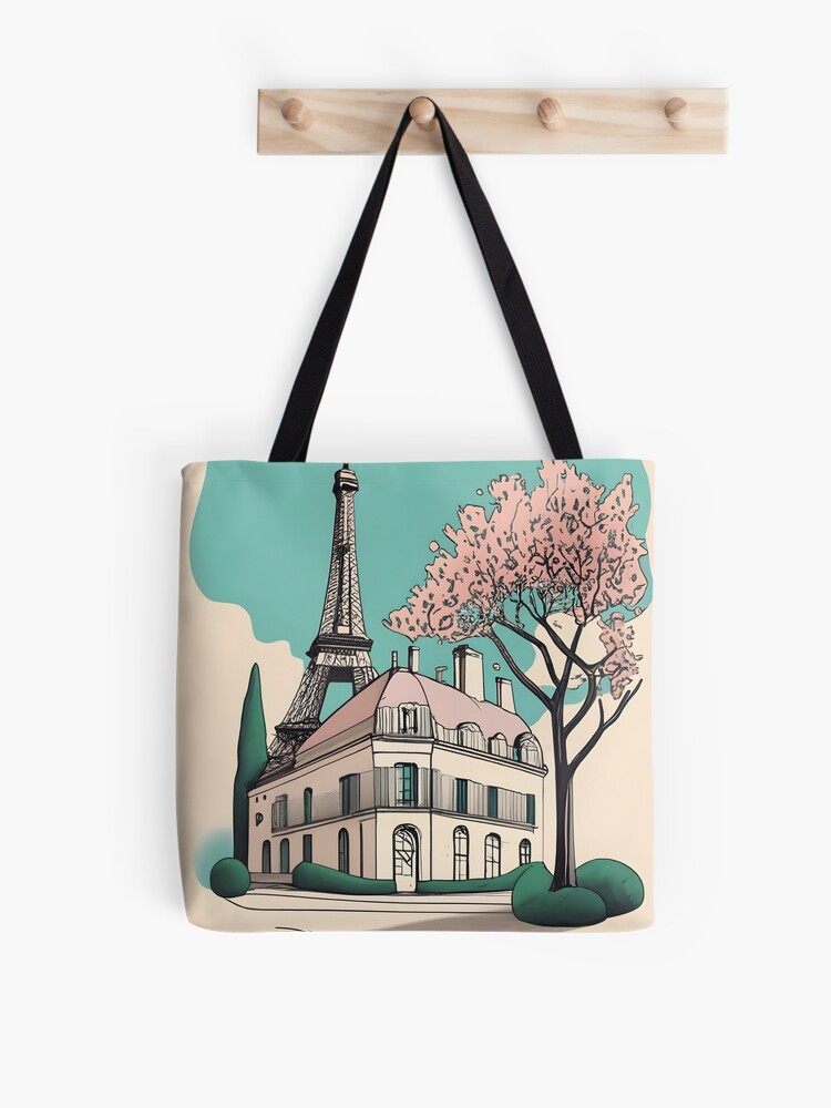 Thumbnail 1 of 2, Tote Bag, Old Traditional French house Chateaux Homes Drawing designed and sold by Patricks-Art.