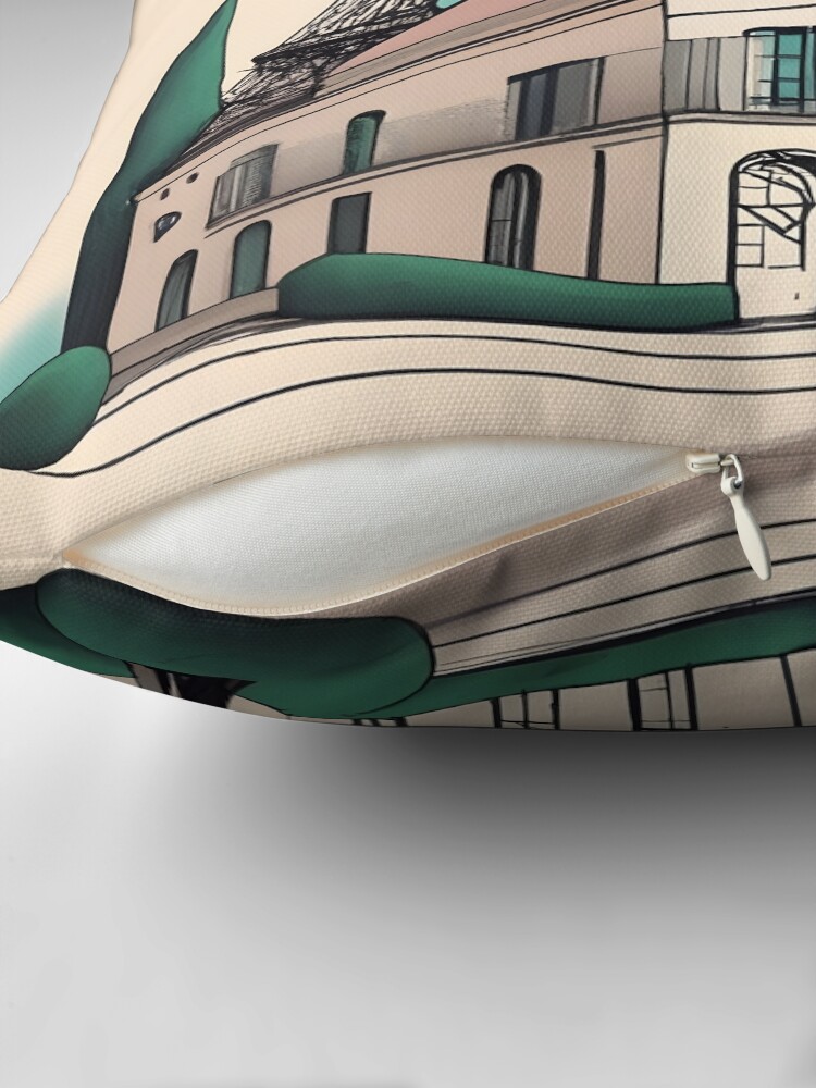 Thumbnail 2 of 4, Pillow, Old Traditional French house Chateaux Homes Drawing designed and sold by Patricks-Art.