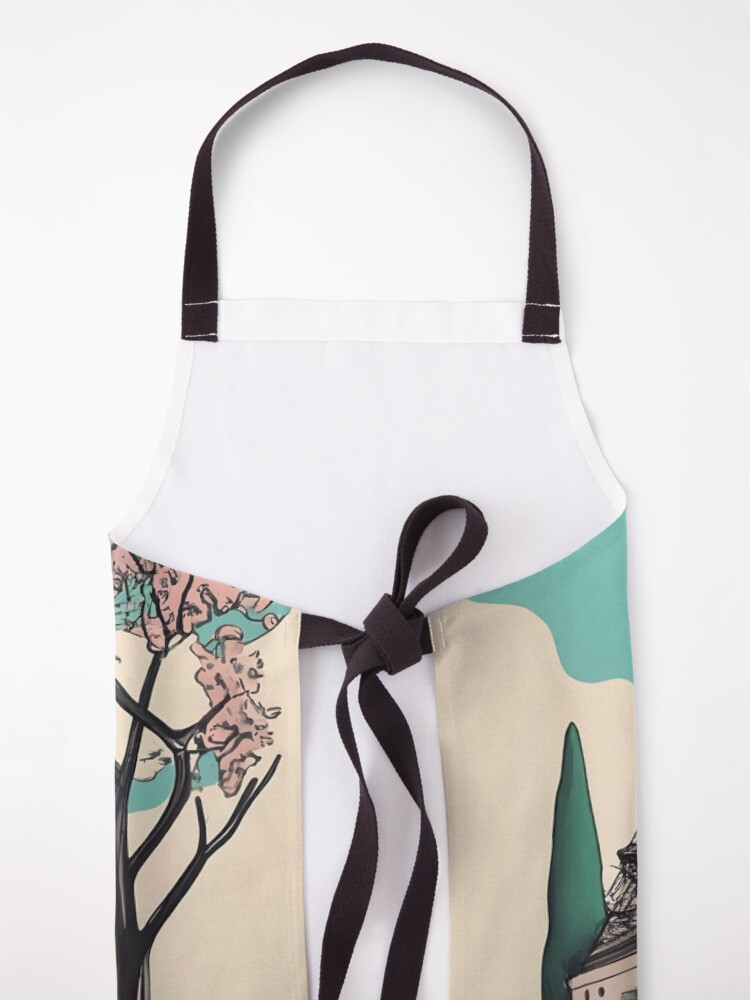 Thumbnail 5 of 6, Apron, Old Traditional French house Chateaux Homes Drawing designed and sold by Patricks-Art.