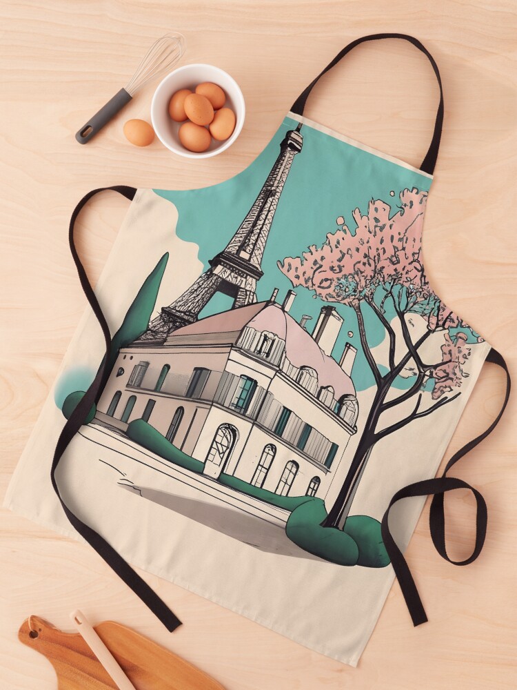 Thumbnail 1 of 6, Apron, Old Traditional French house Chateaux Homes Drawing designed and sold by Patricks-Art.
